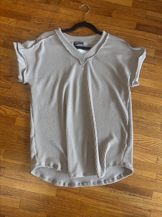 Solid Urban Ribbed Top - Oatmeal