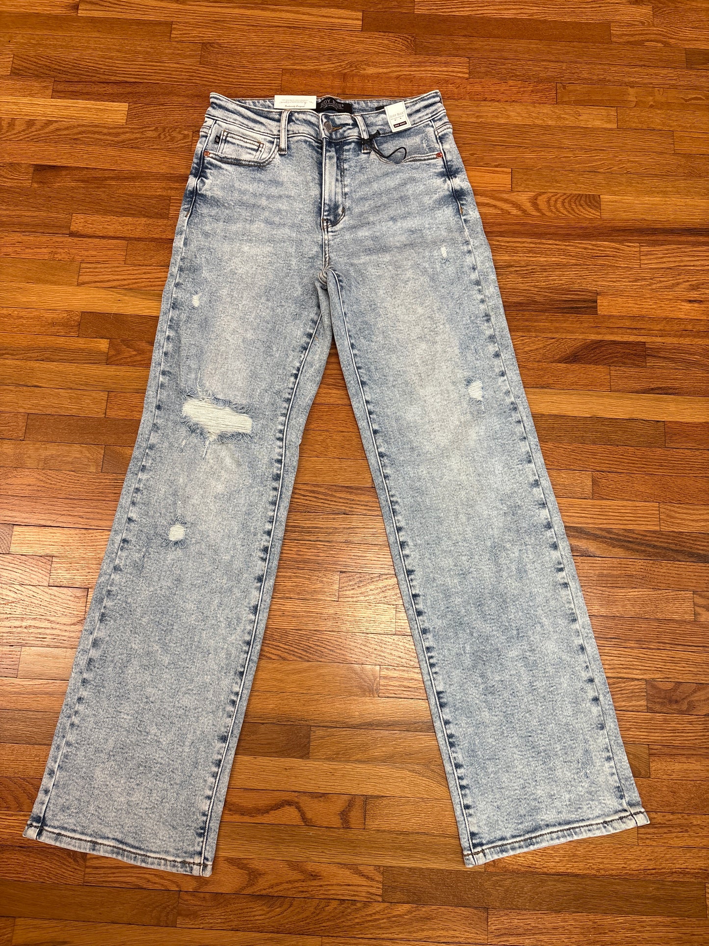 Judy Blue HW Mineral Wash Destroy 90’s Straight Jeans