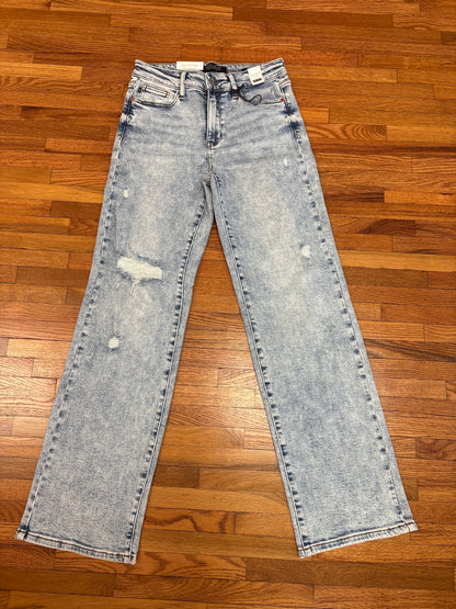 Judy Blue HW Mineral Wash Destroy 90’s Straight Jeans
