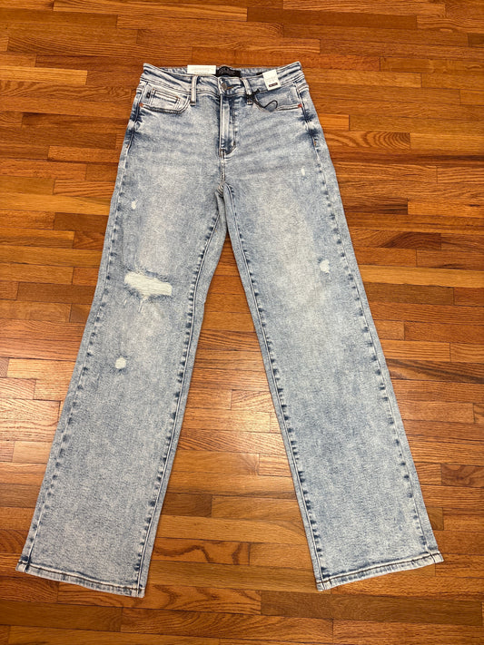 Judy Blue HW Mineral Wash Destroy 90’s Straight Jeans