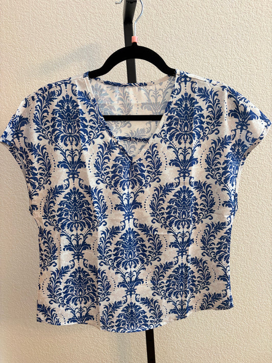 V-Neck Bat Sleeve Loose Top