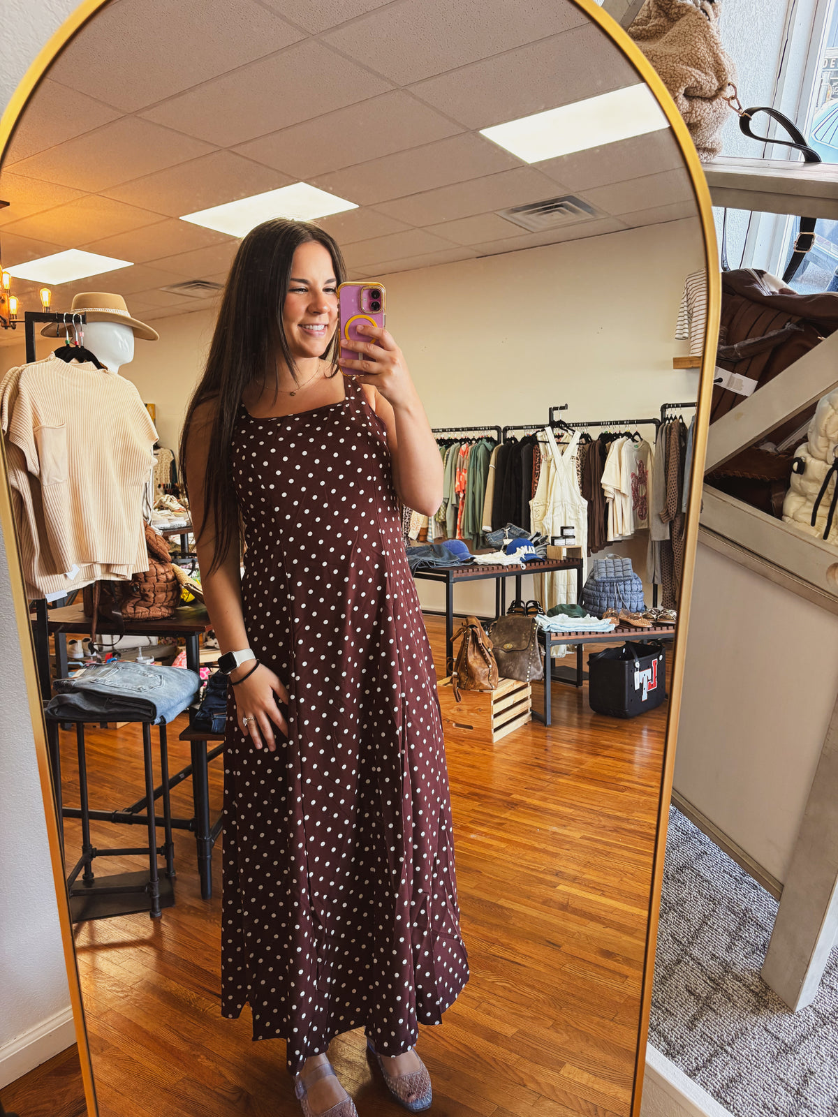 The Mocha Dot Dress