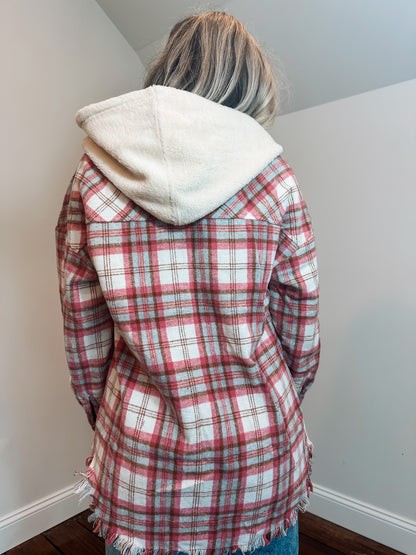 pink plaid shacket