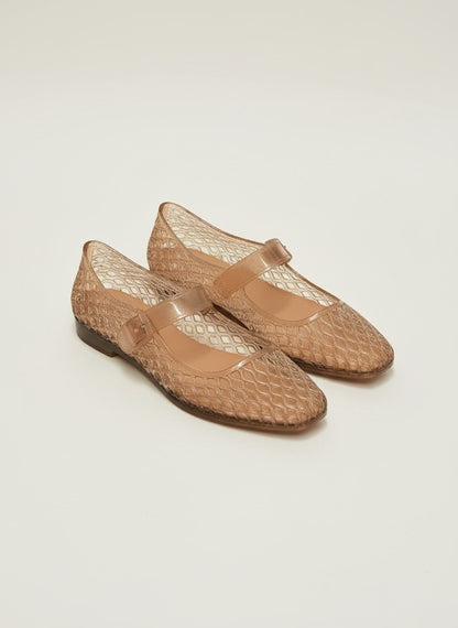 Lisa Woven Jelly Flats - Camel