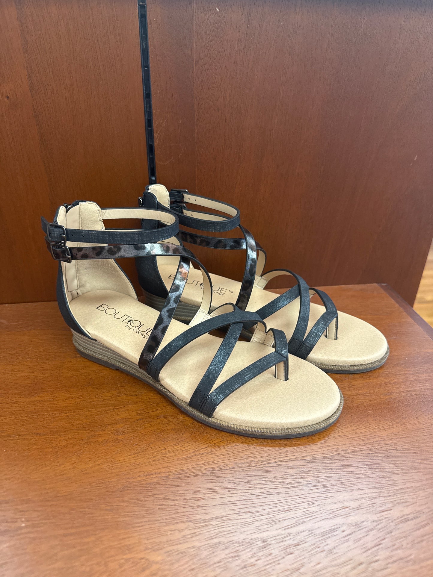 Corky’s Sweet Tea Sandal - Black/Leopard