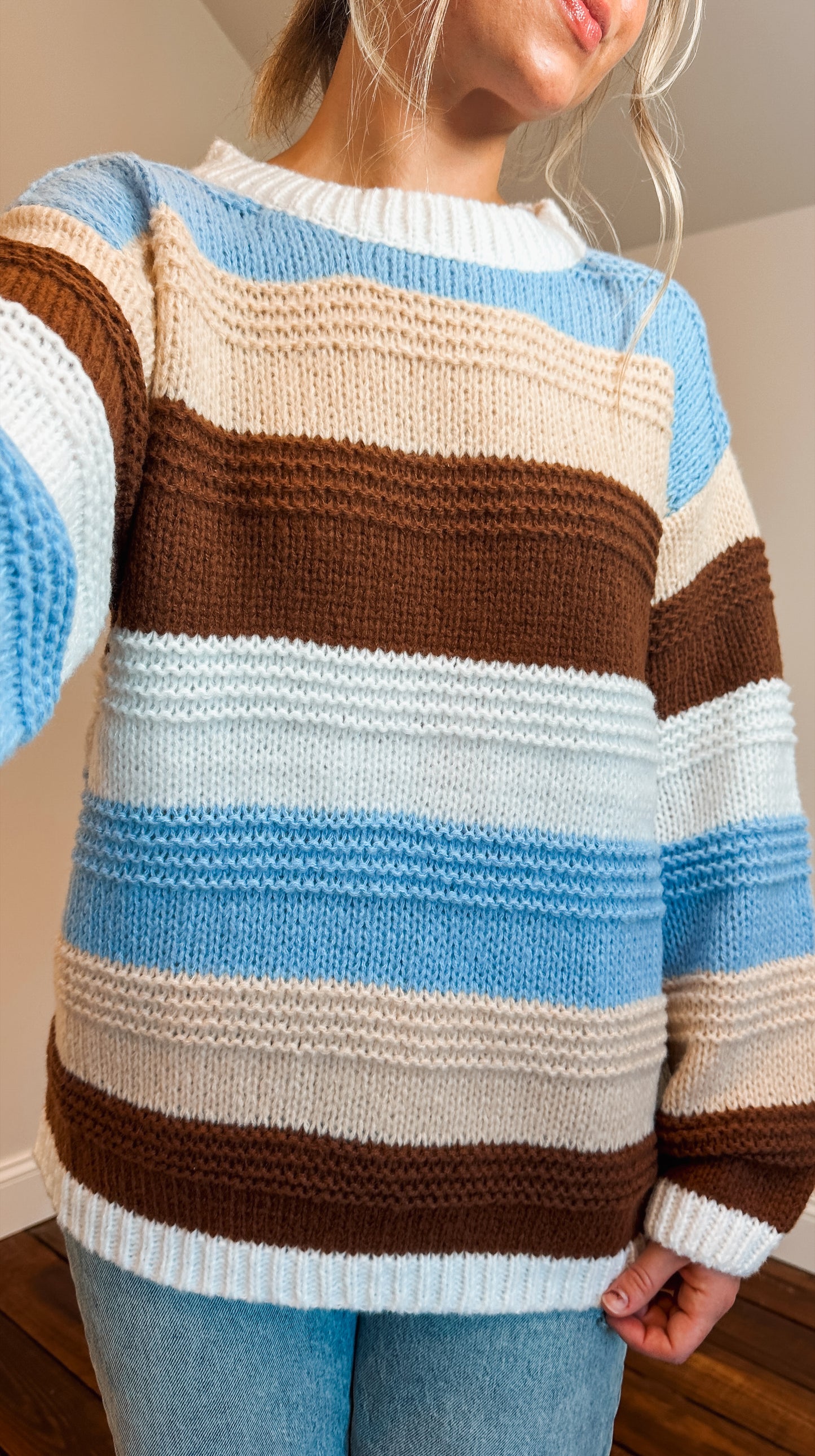 fall striped oversized sweater