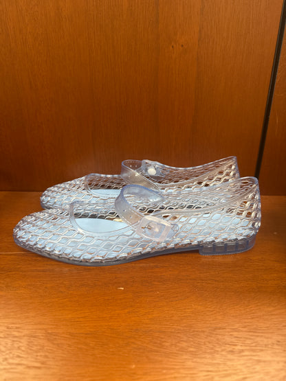 Lisa Woven Jelly Flats - Light Blue