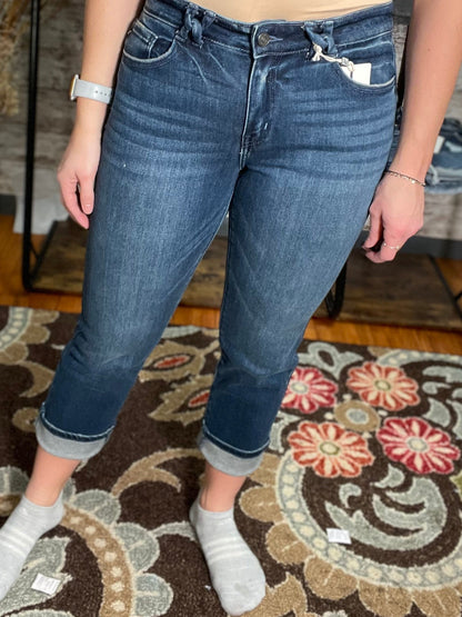 Kancan Dolores Mid Rise Straight Jeans