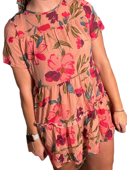 Botanical Printed Short Sleeved Dress