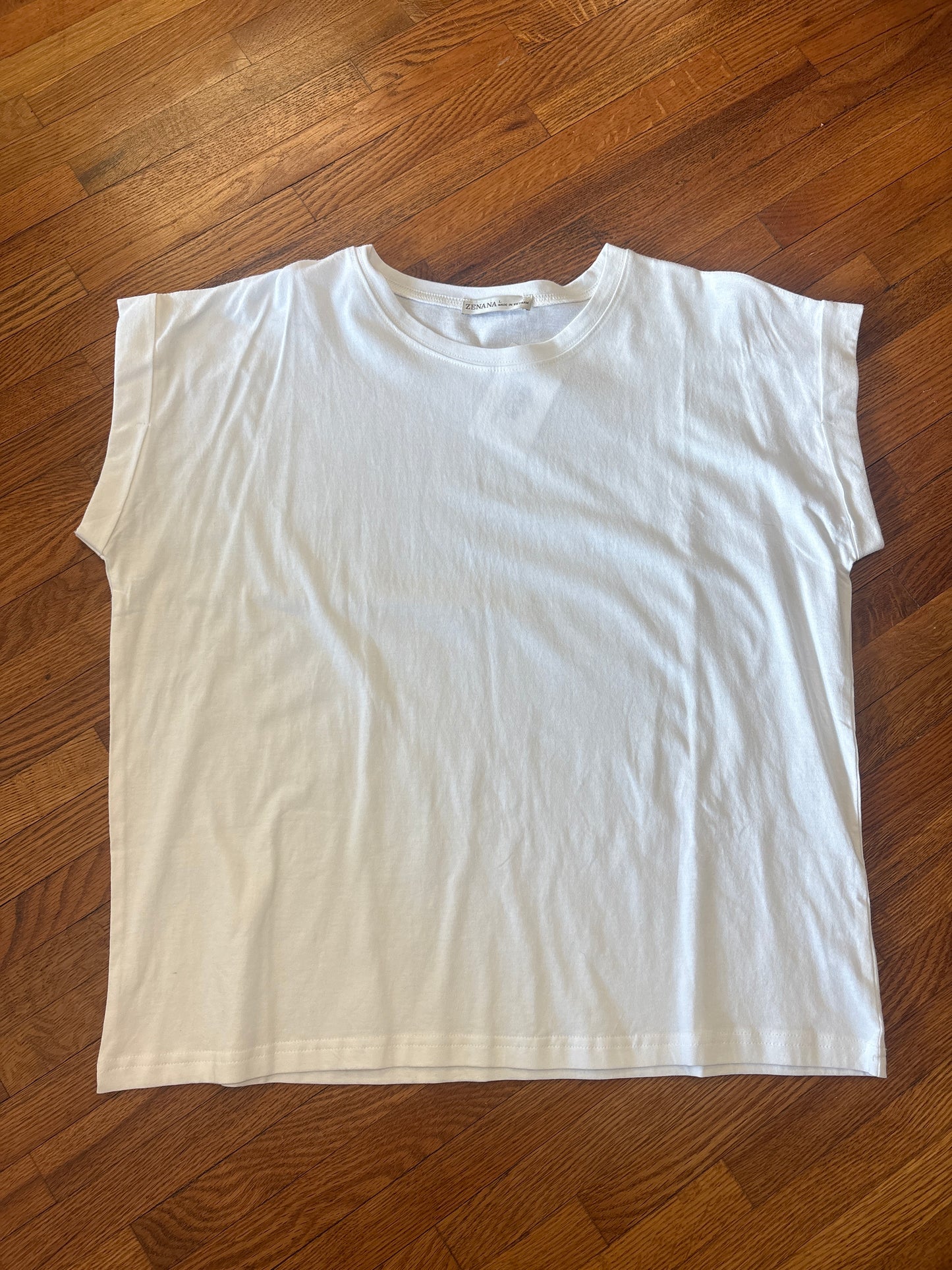 Cotton Folded Sleeve T Shirt