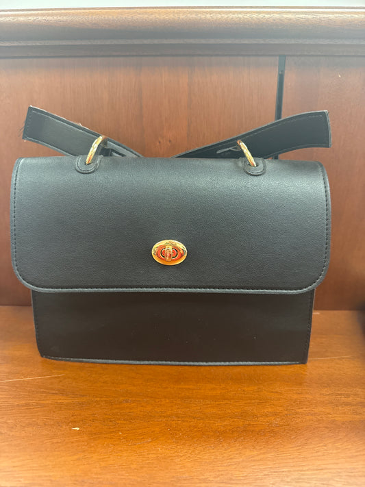 Black Boxy Snap In Bag