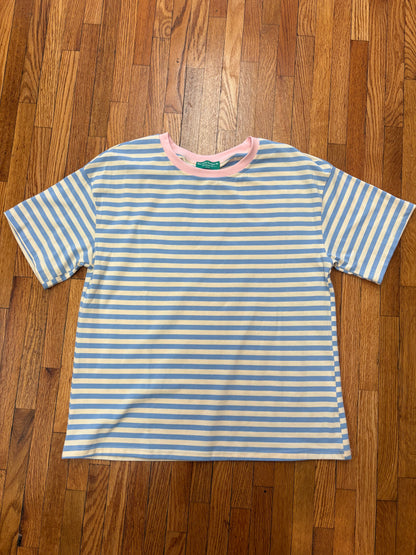 Spring Contrast Crew Neck Drop Shoulder