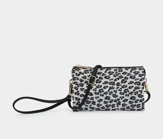 Riley Gray Leopard Crossbody & Wristlet