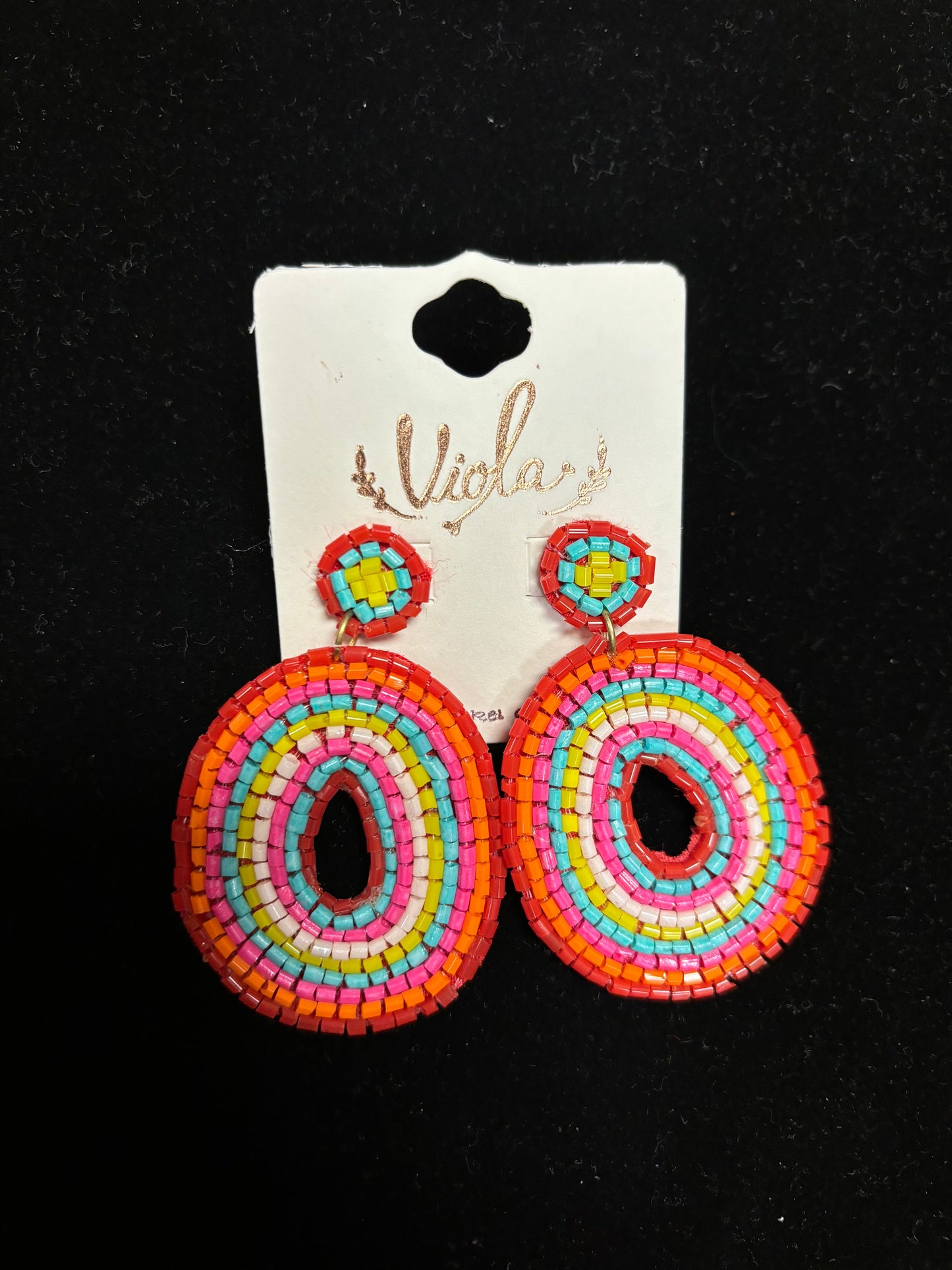 Rainbow Beaded Earrings