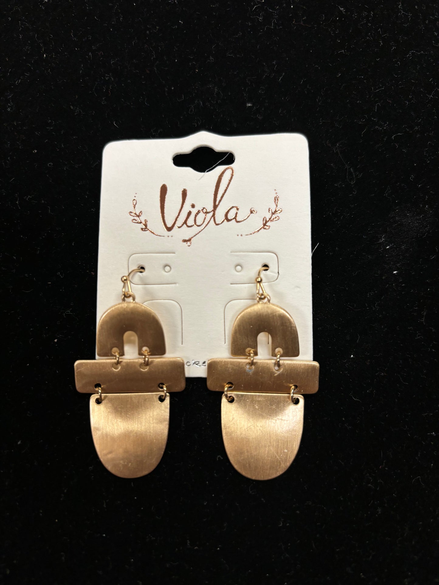 Brushed Gold Geometric Earrings