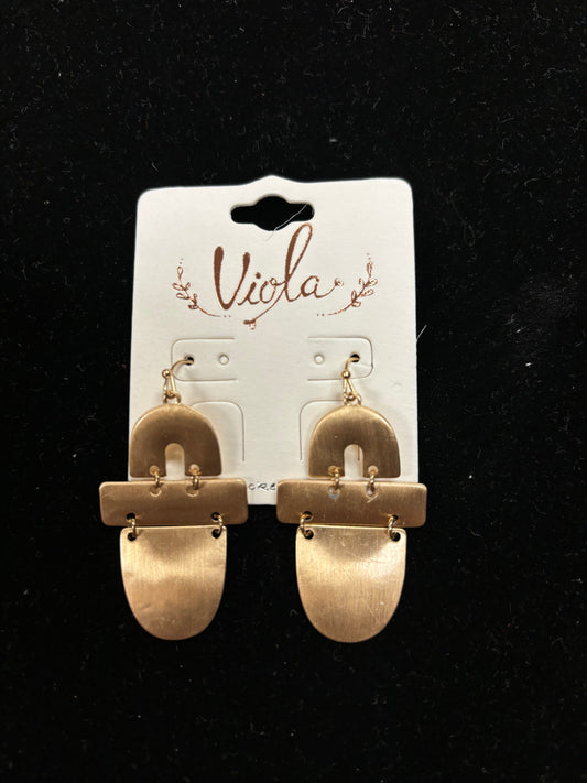 Brushed Gold Geometric Earrings