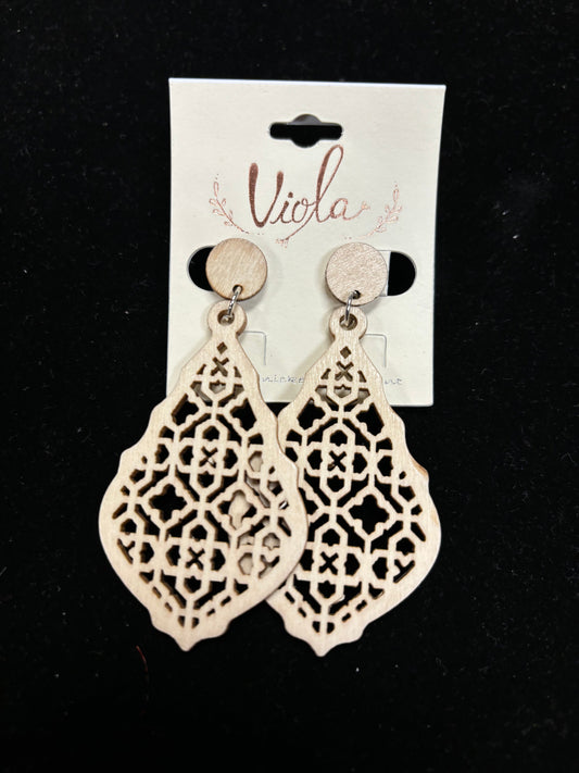 Wood Cut Out Earrings