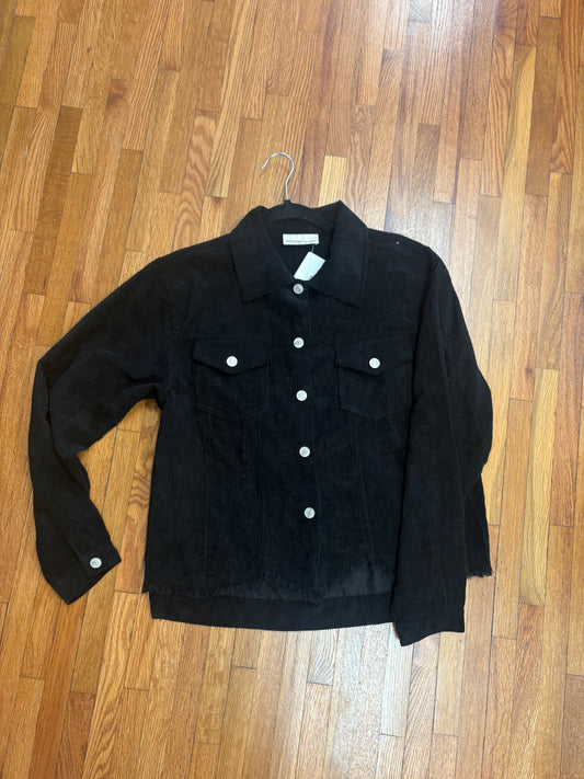 Distressed Corduroy Frayed Him Cropped Jacket