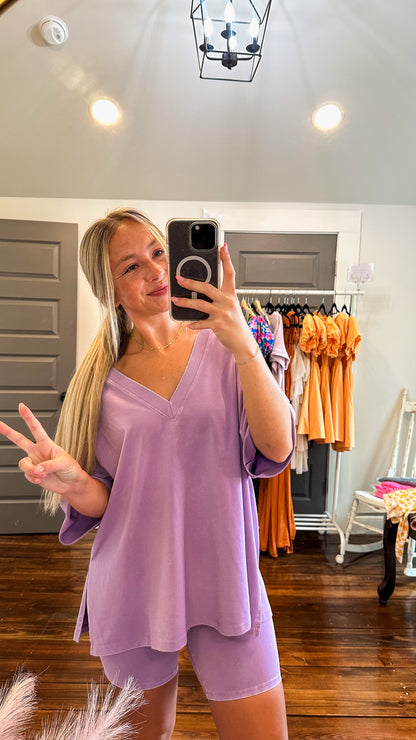 comfy gal set in lilac