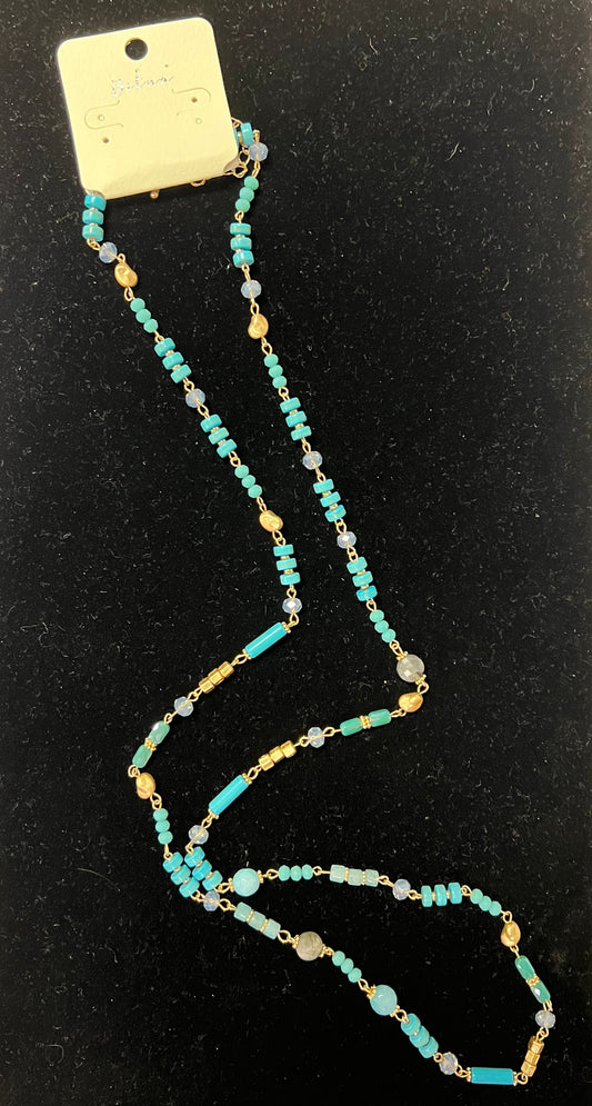 Beaded Turquoise Accent Necklace