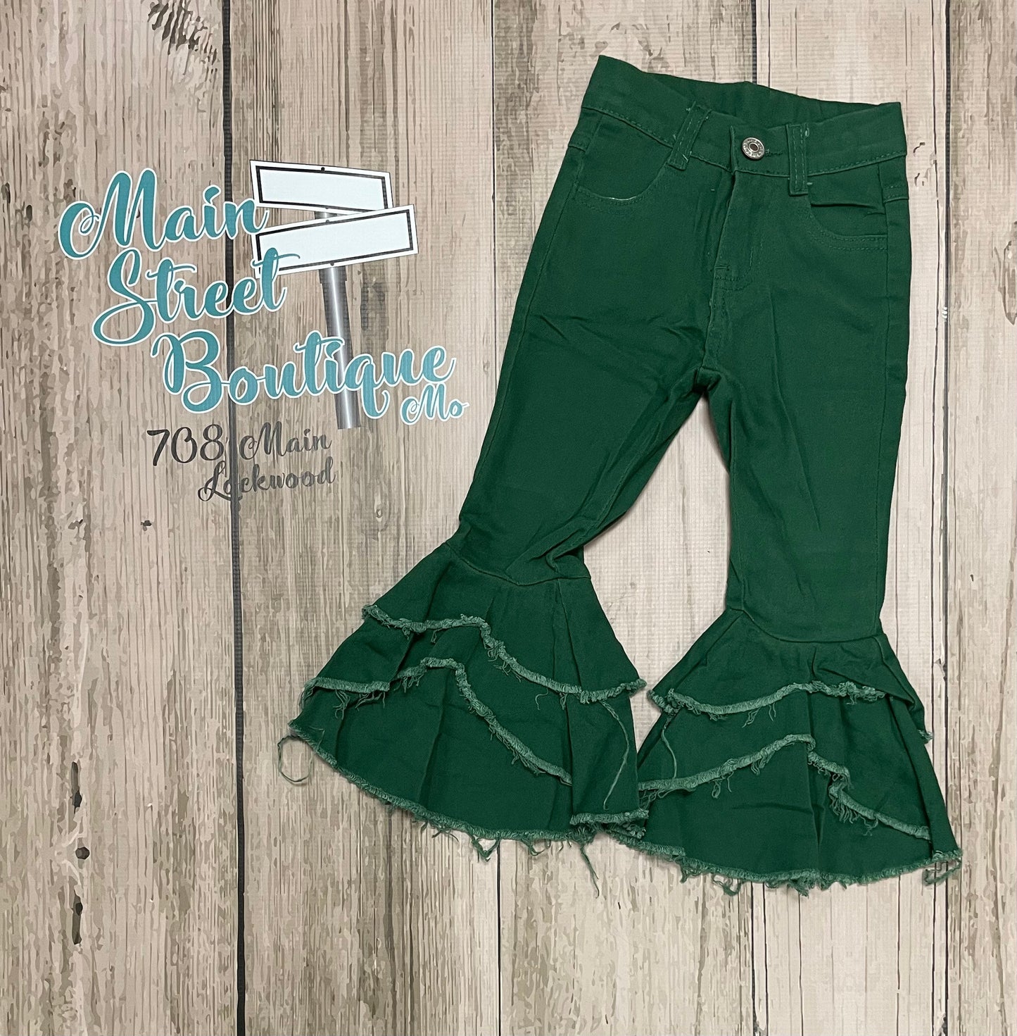 Green Ruffle Jeans