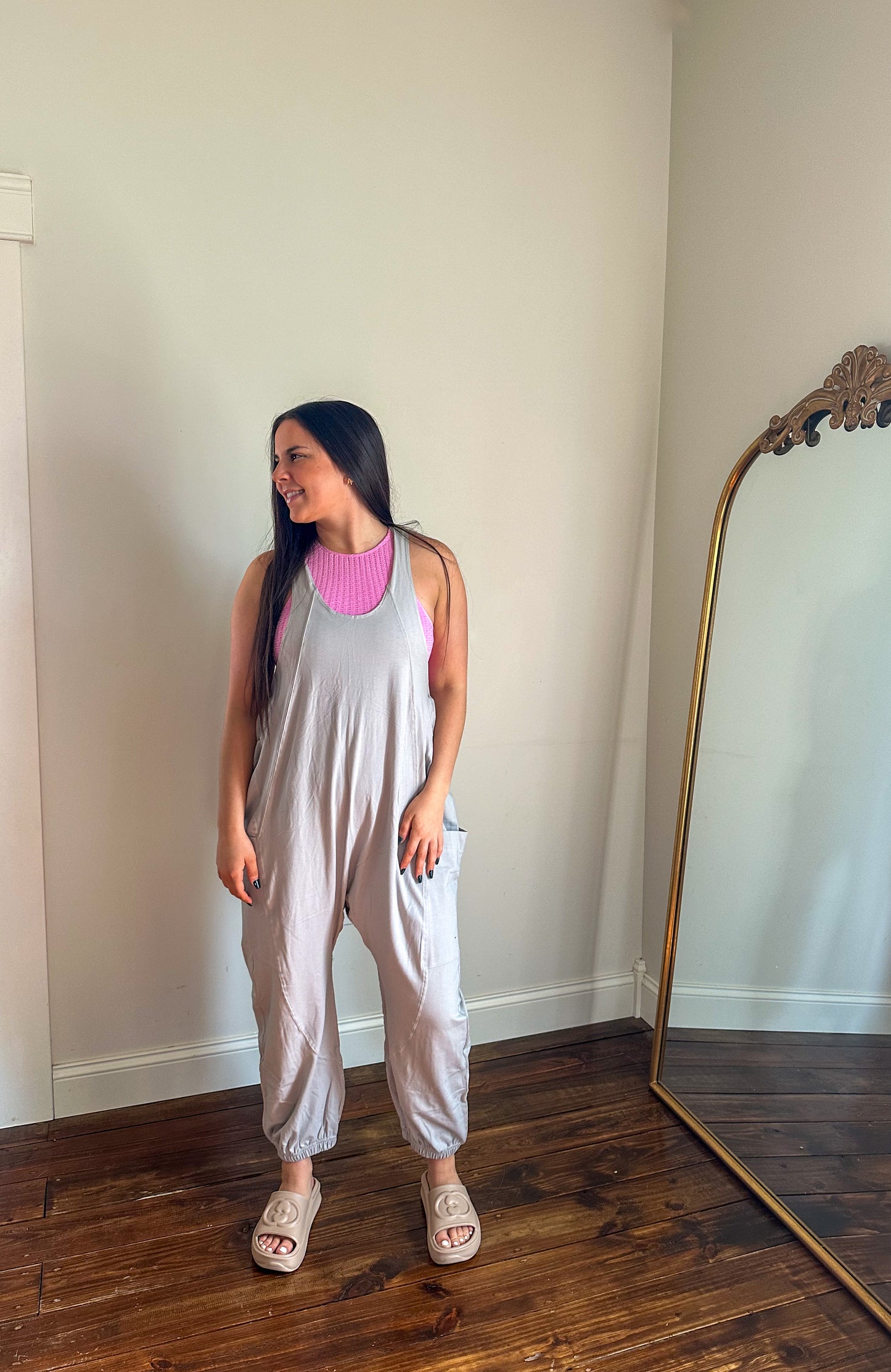 soft and comfy jumpsuit in grey