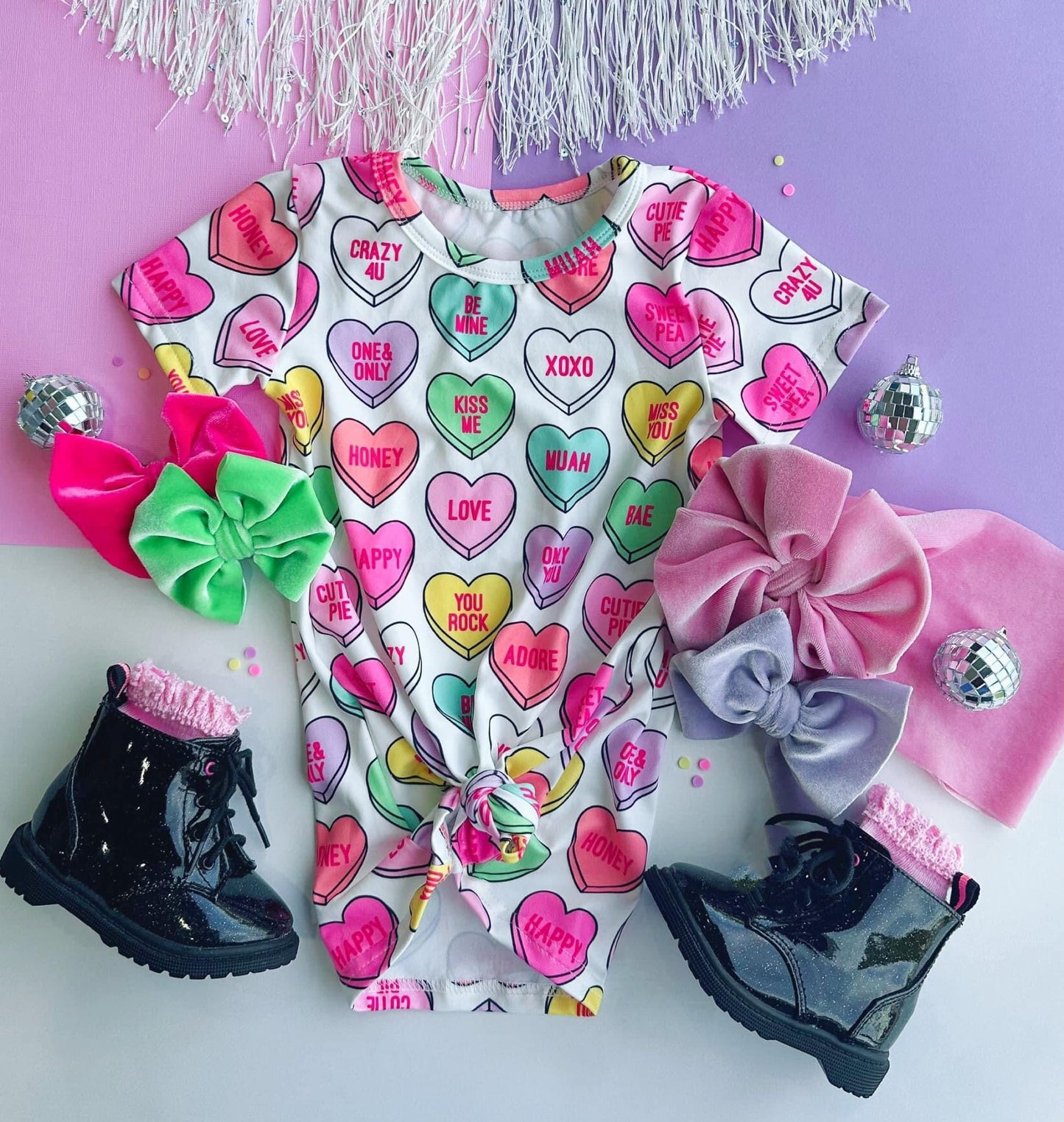 Childrens Candy Heart TShirt Dress