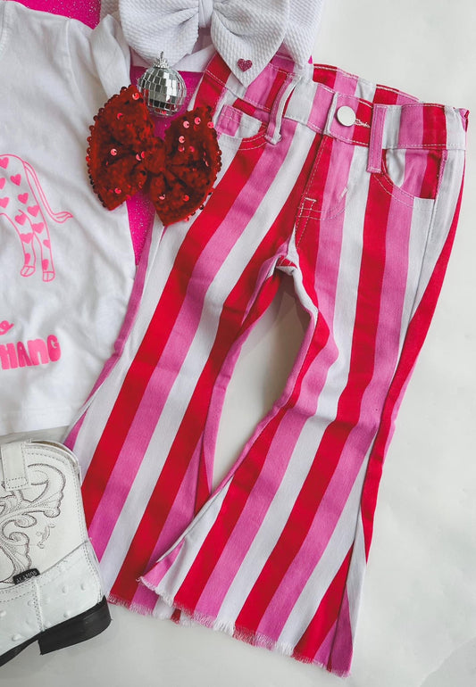 Childrens Stripe Bell Denim Pants