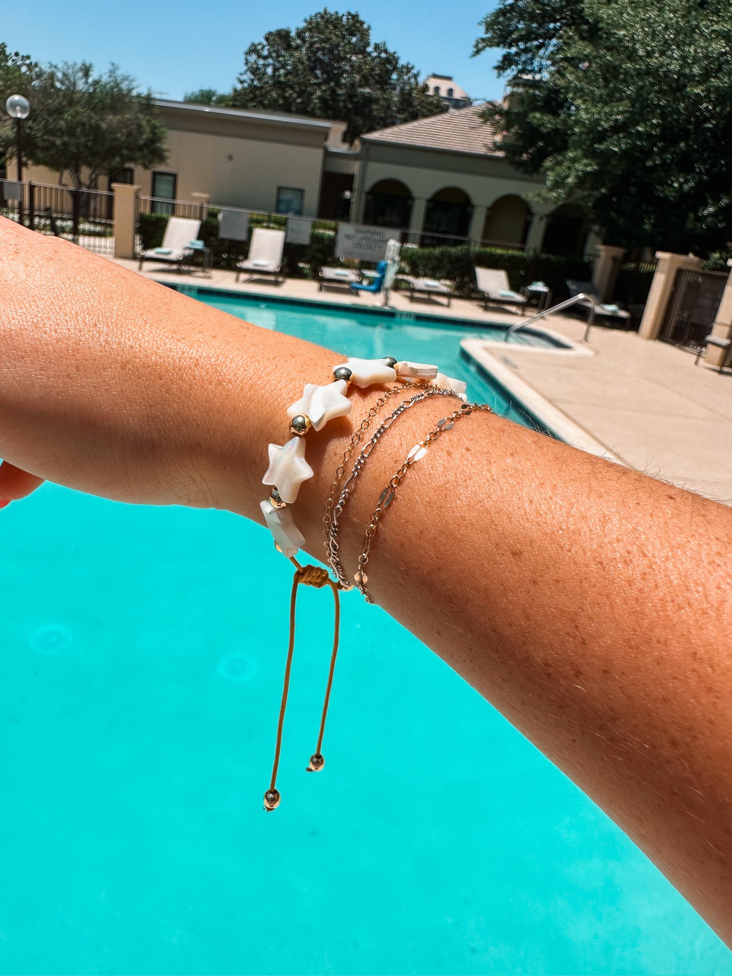 adjustable pearl star bracelet