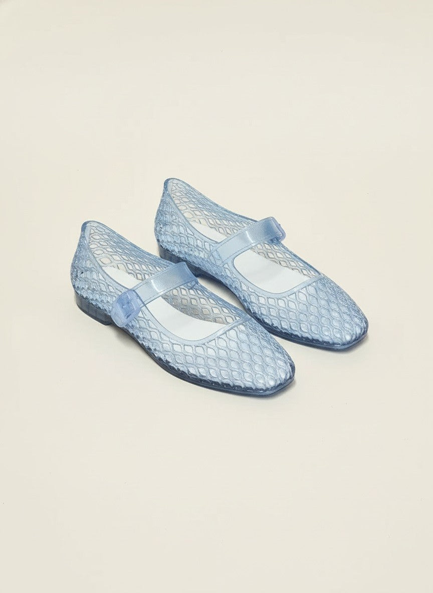 Lisa Woven Jelly Flats - Light Blue