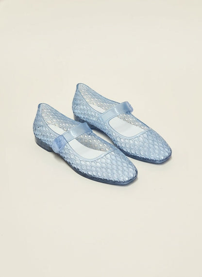 Lisa Woven Jelly Flats - Light Blue