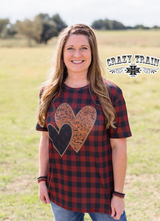 Valentwine Plaid Top