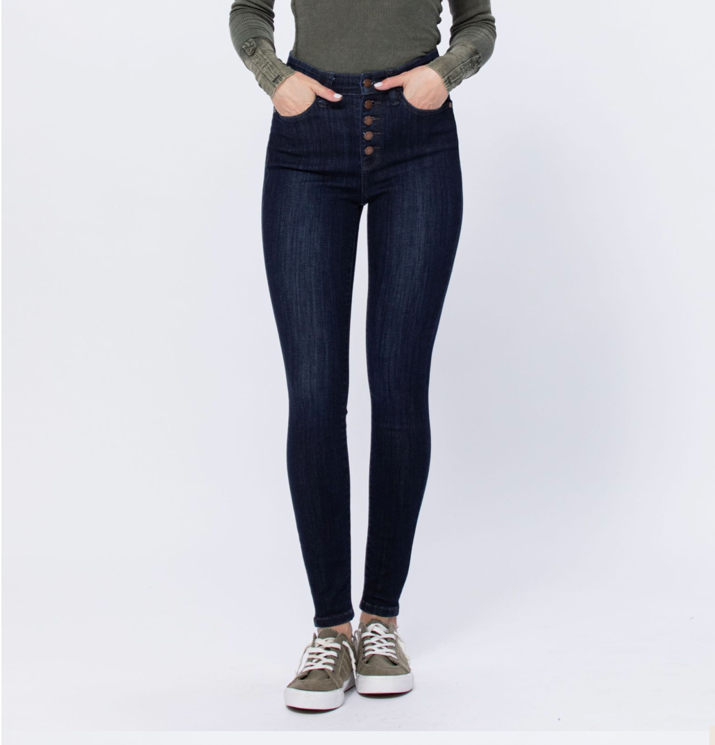 Judy Blue High Waist Button Fly Skinny