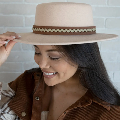Jordan Two-Tone Trim Wide Brim Fedora