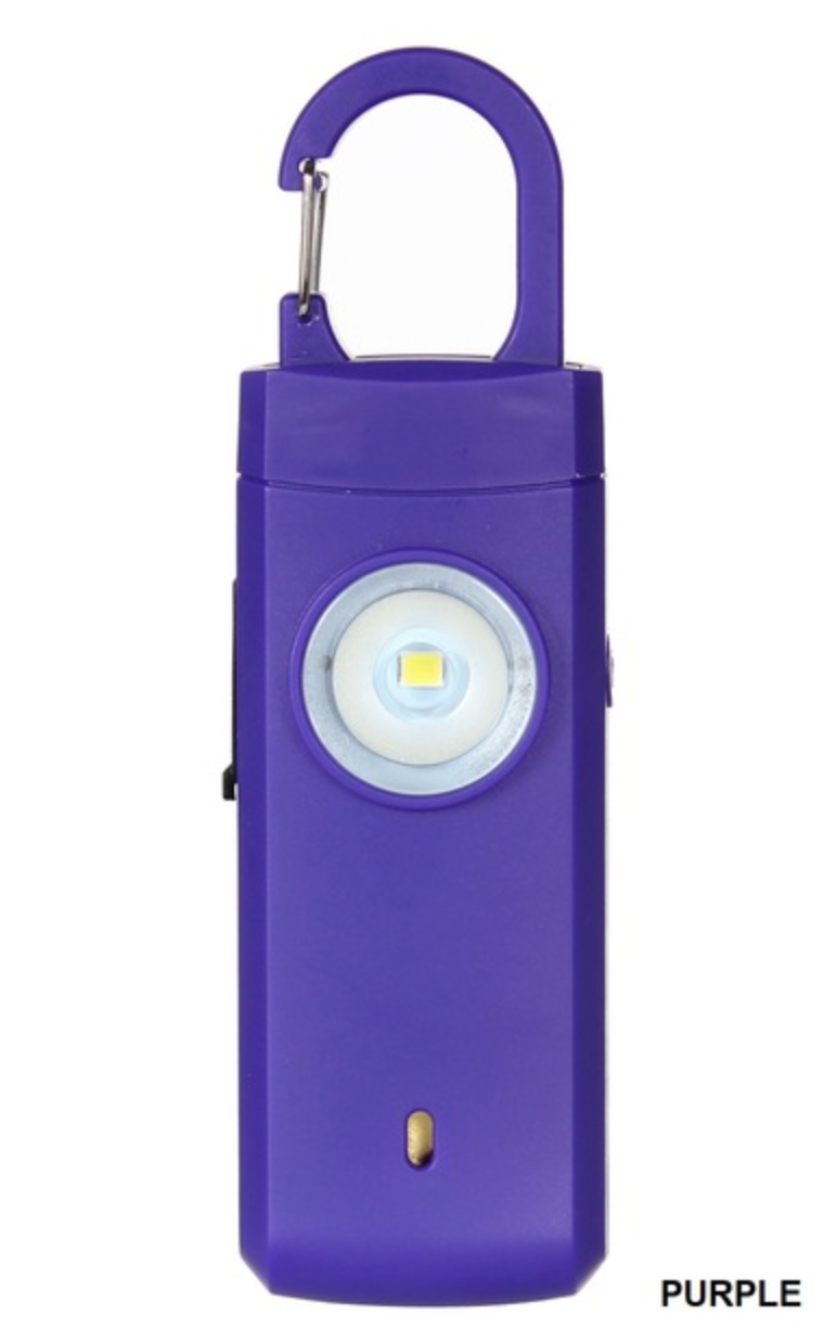 RECHARGEABLE PERSONAL SAFETY ALARM AND FLASHLIGHT