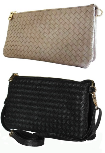 Lux Woven Vegan Leather Purse Clutch