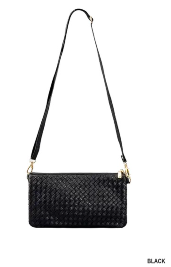 Lux Woven Vegan Leather Purse Clutch