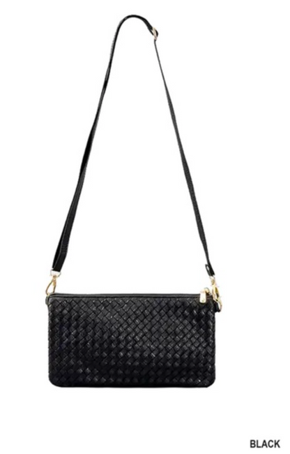 Lux Woven Vegan Leather Purse Clutch