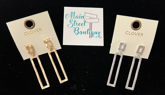Hammered Metal Rectangle Earrings