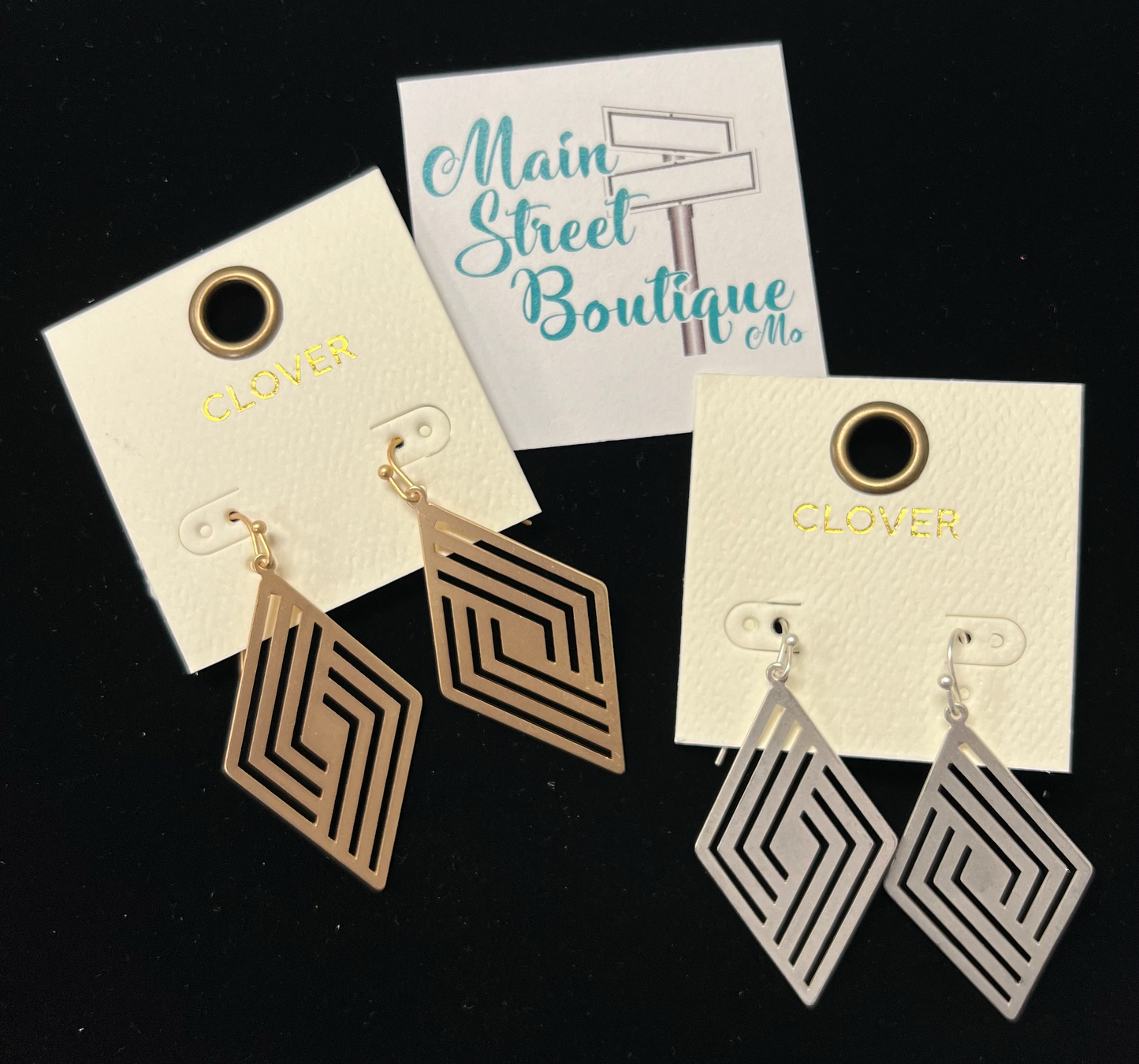 Diamond Design Geometric Earrings