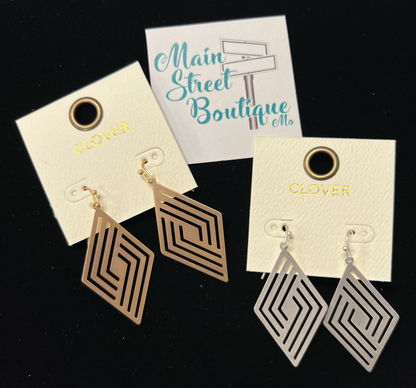 Diamond Design Geometric Earrings