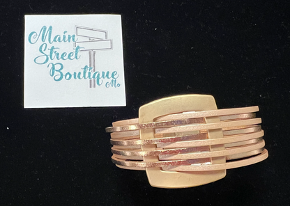 Multi Strand Bracelet w/Gold Buckle Accent