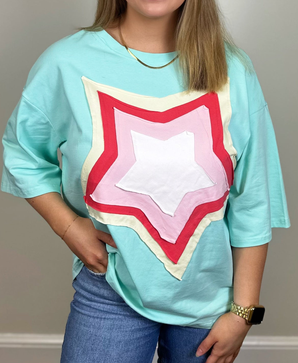 Color Block Star Top