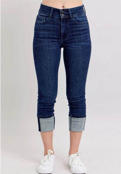 Judy Blue HW Double Waist Band Capris
