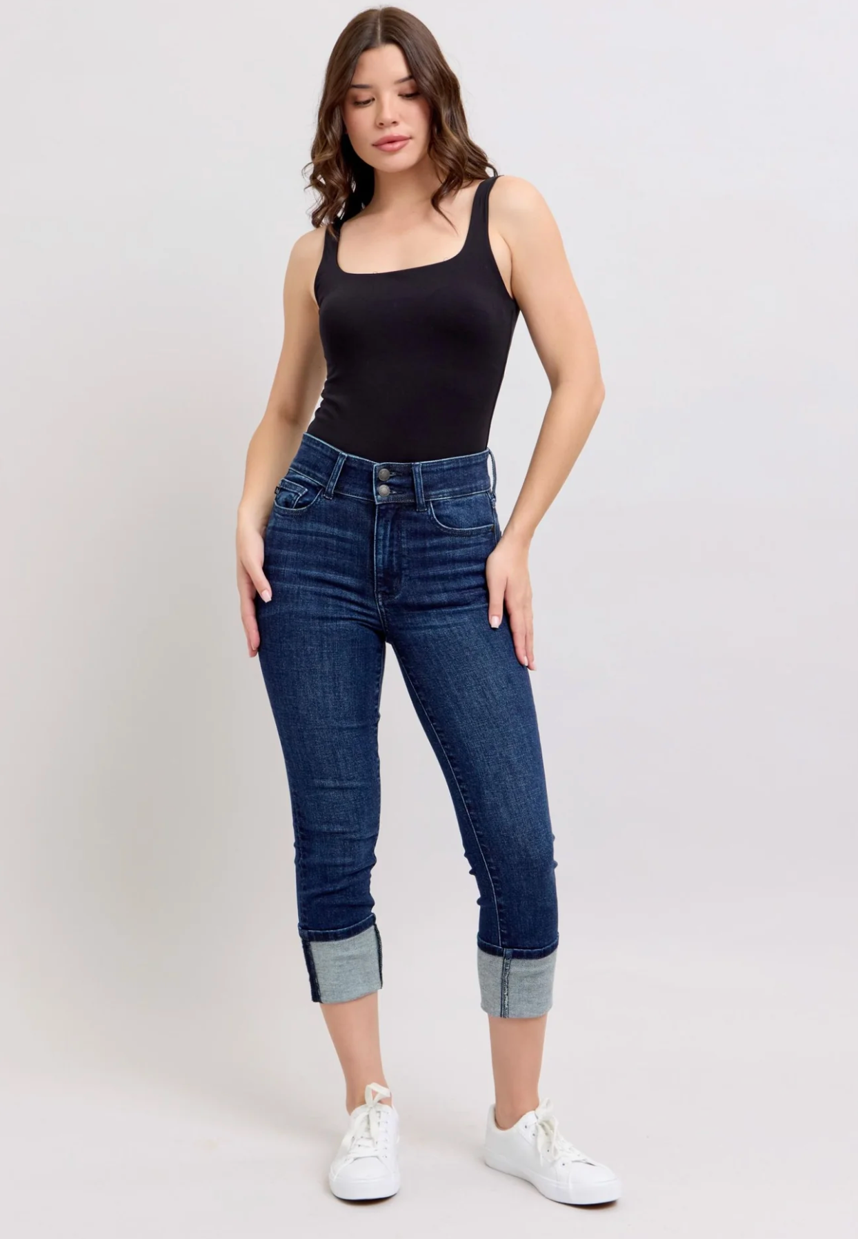 Judy Blue HW Double Waist Band Capris