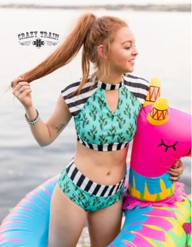 Crazy Train Cactus Swim Top