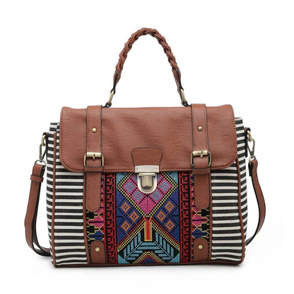 Harlow Aztec Embroidered Satchel