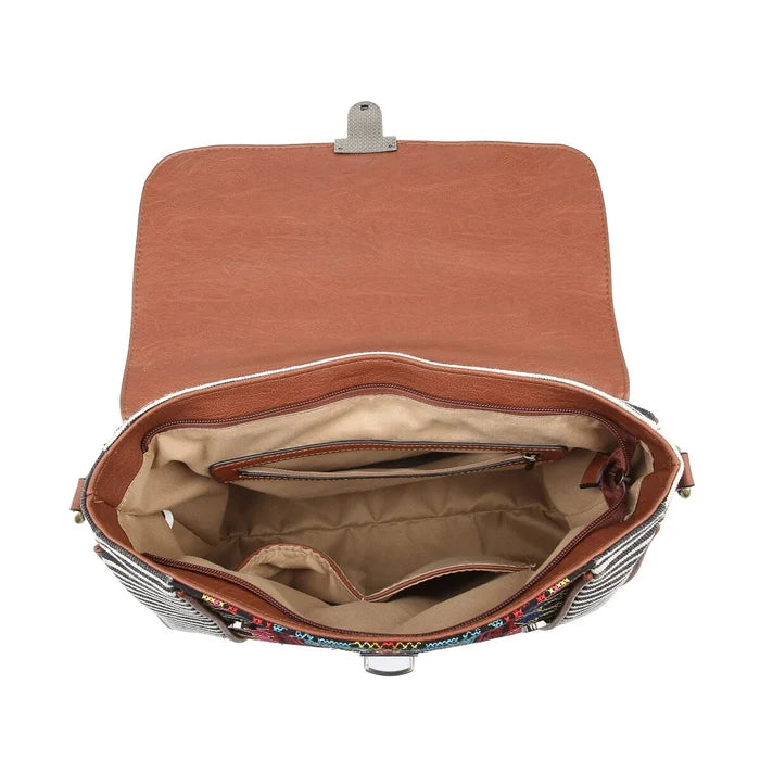 Harlow Aztec Embroidered Satchel