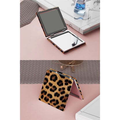 Leopard Cover Double-Sided Makeup Mirror