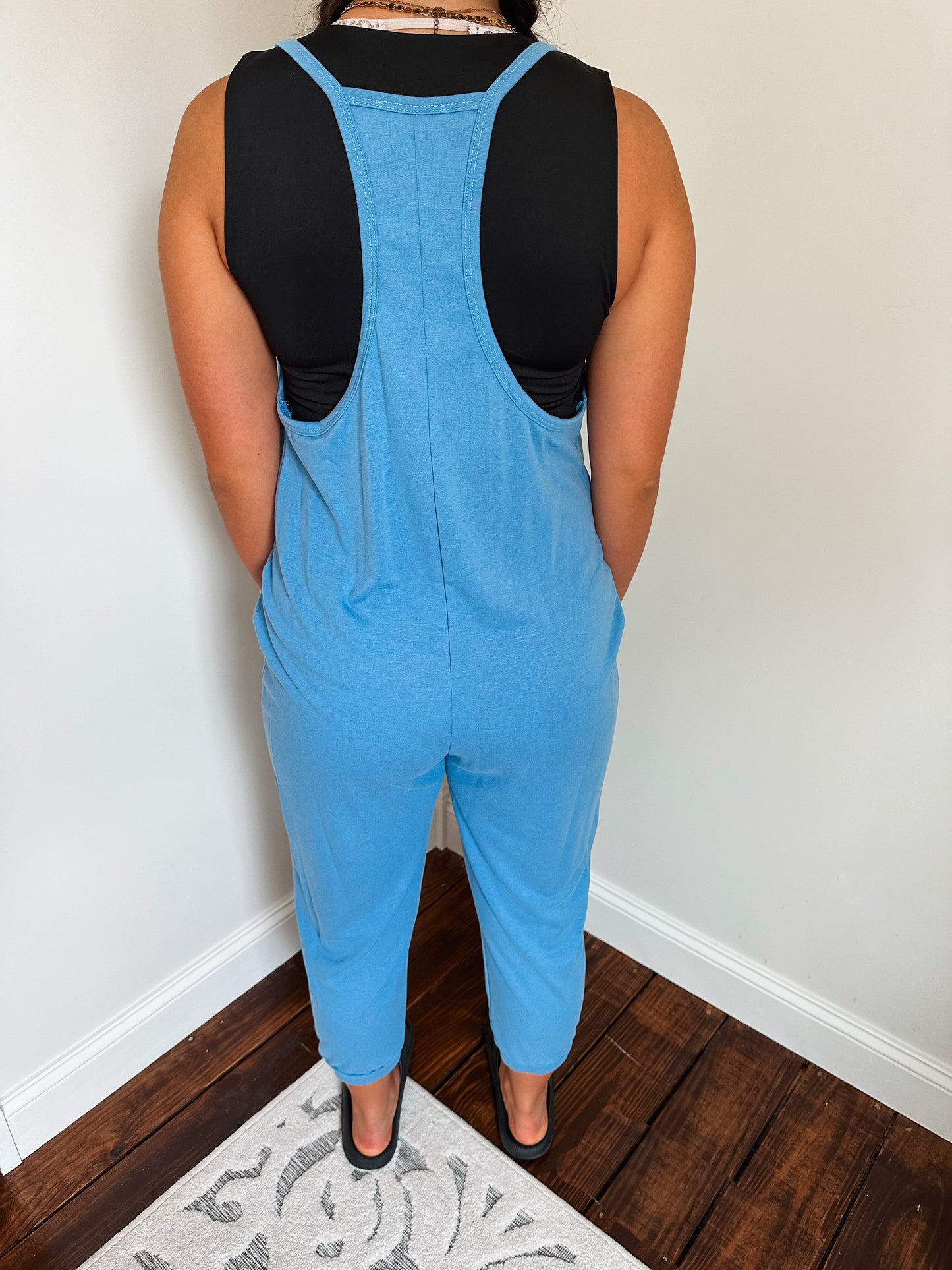 sky blue hot shot jumpsuit